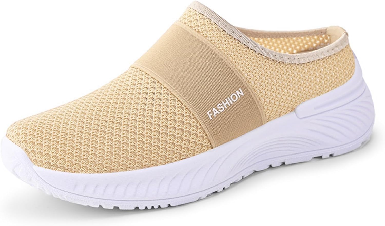 

Женские сетчатые кроссовки-слайдеры, спортивные туфли для ходьбы и бега, дышащие, с отверстиями, легкие, удобные, повседневные мюли с поддержкой свода, для прогулок, низкие кеды, весна-лето Generic, желтый