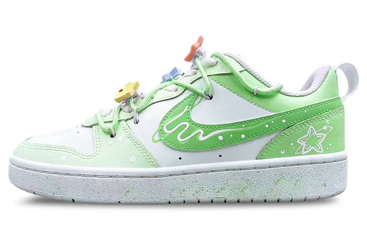 

Кроссовки Nike Court Borough Skateboard Shoes Women's Low-Top White, Зеленый, Кроссовки Nike Court Borough Skateboard Shoes Women's Low-Top White