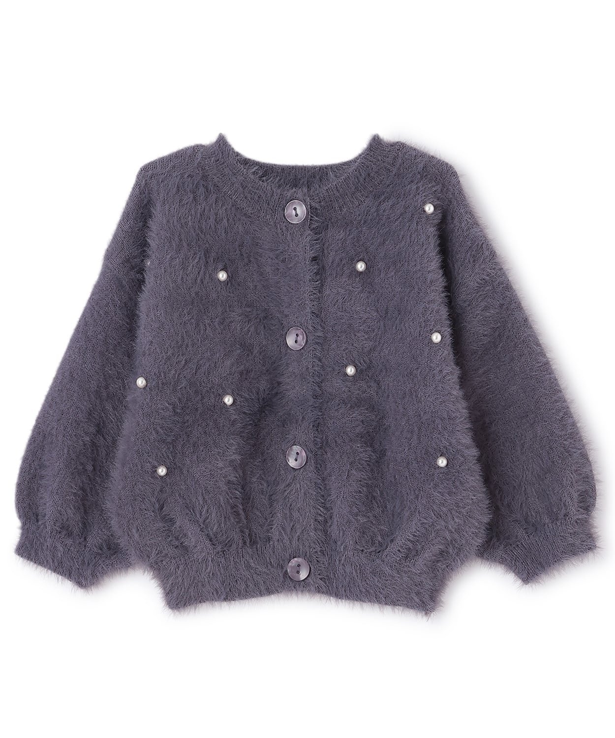 Пушистый вязаный кардиган Petit main, Charcoal