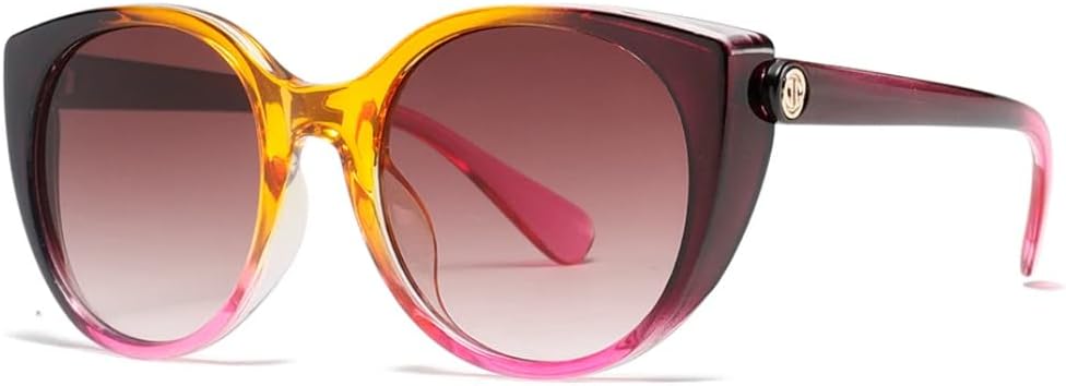 

Ретро-модные круглые винтажные женские солнцезащитные очки, классические винтажные, большие, с защитой от УФ-излучения UV400, для активного отдыха VFDHN, Yellow Purple