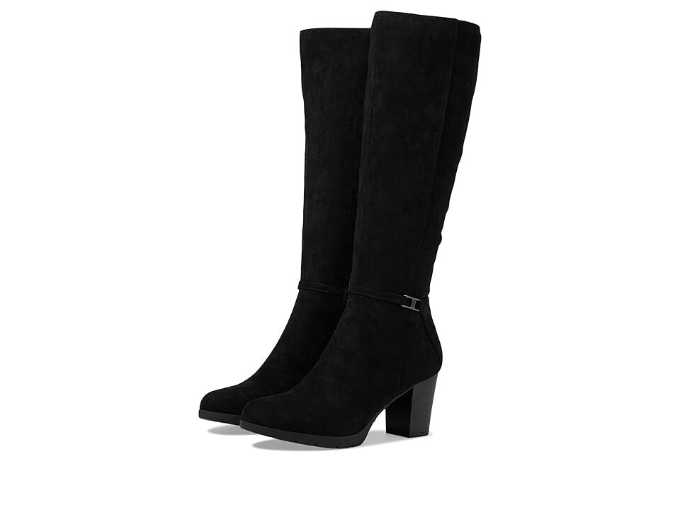 Женские черные сапоги Anne Klein Rya с миндалевидным носком, боковой молнией, блочным каблуком, JOBB485