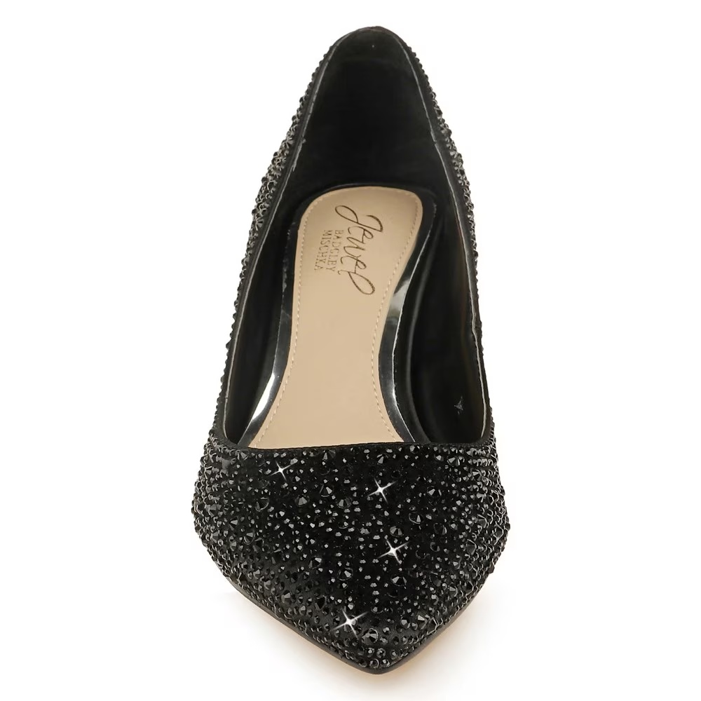 Туфли на каблуке Frenchie Jewel Badgley Mischka, black fabric — фото 3