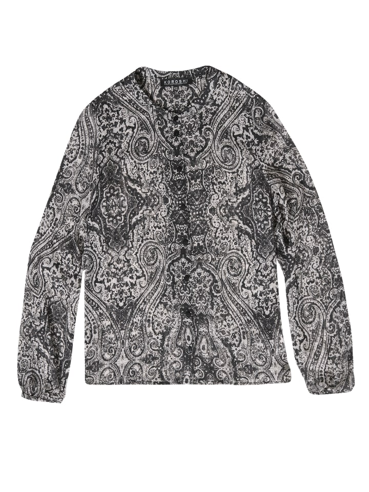 

Женская блузка с длинными рукавами и принтом в ЧЕРНОМ цвете KOROSHI