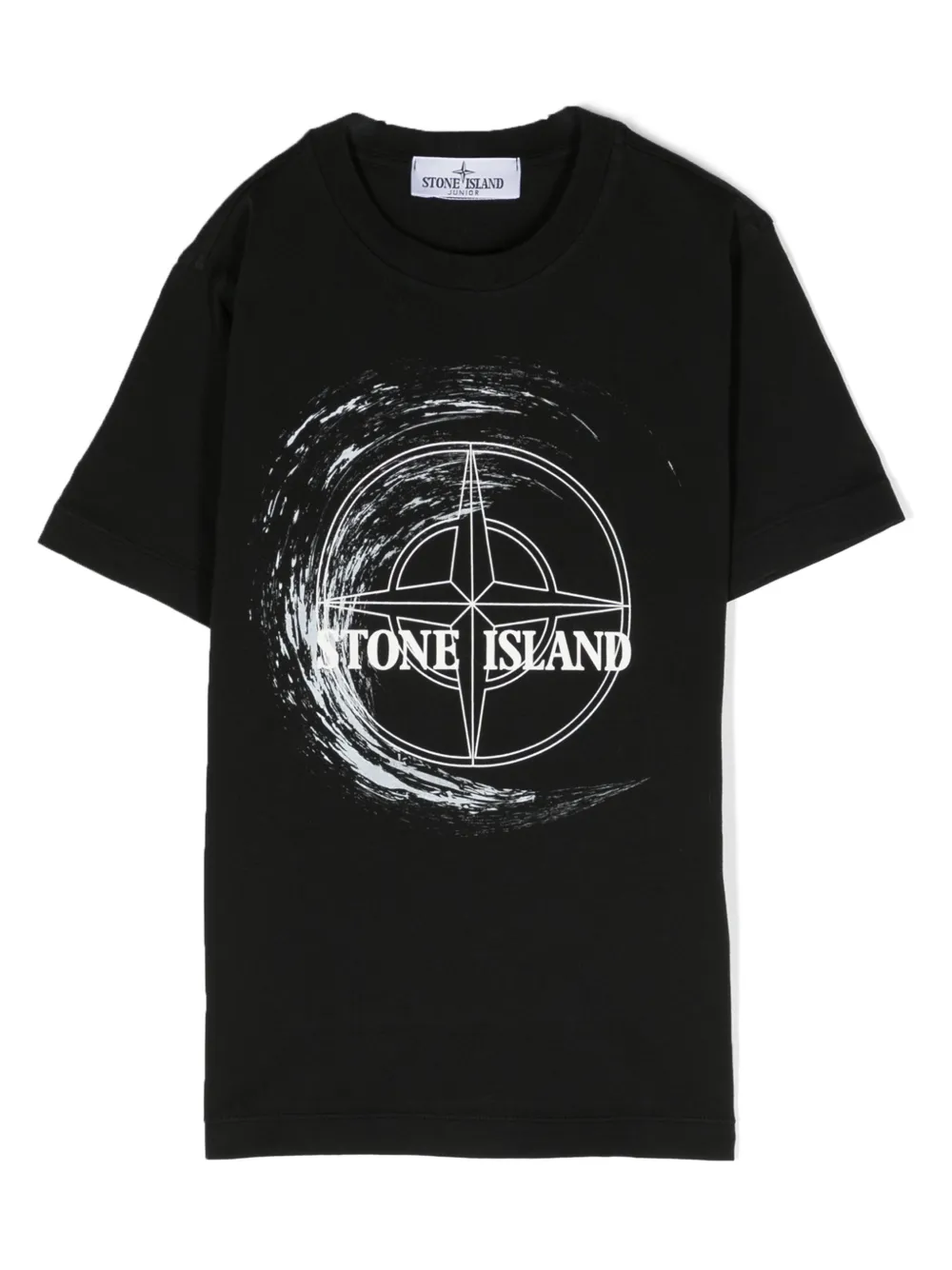 

Футболка с логотипом Stone Island Junior, черный