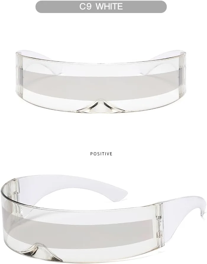 

Модные очки в стиле Y2K без оправы, футуристические солнцезащитные очки в стиле киберпанк для женщин и мужчин, для рейв-вечеринок (прозрачные) DDWRGD, Clear