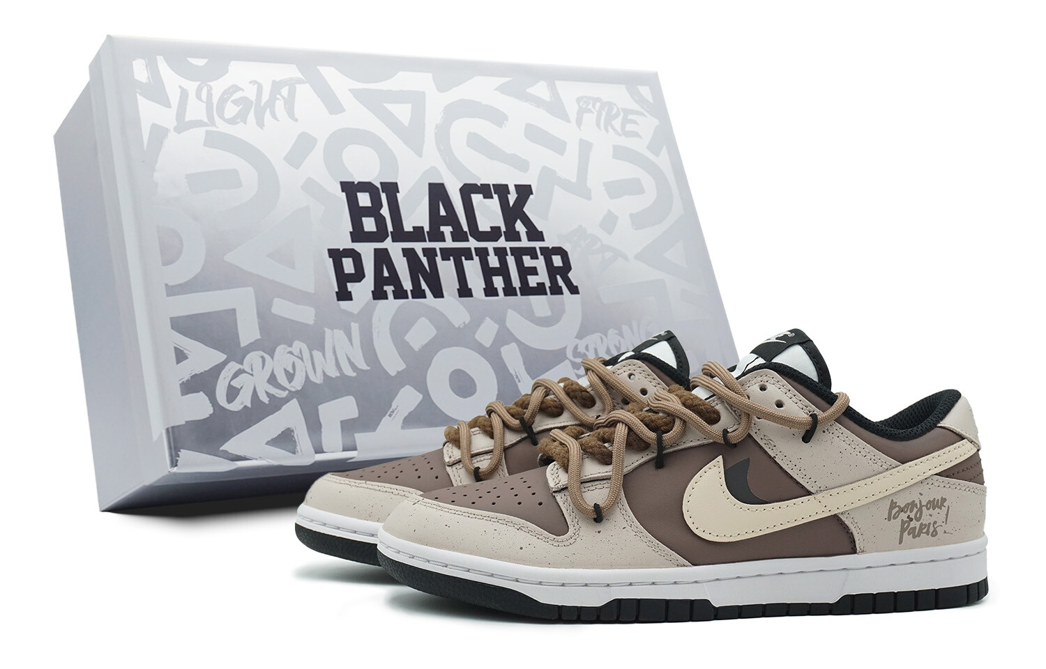 

Кроссовки Nike Dunk Skateboarding Shoes Men Low-top Brown/yellow, цвет Caramel