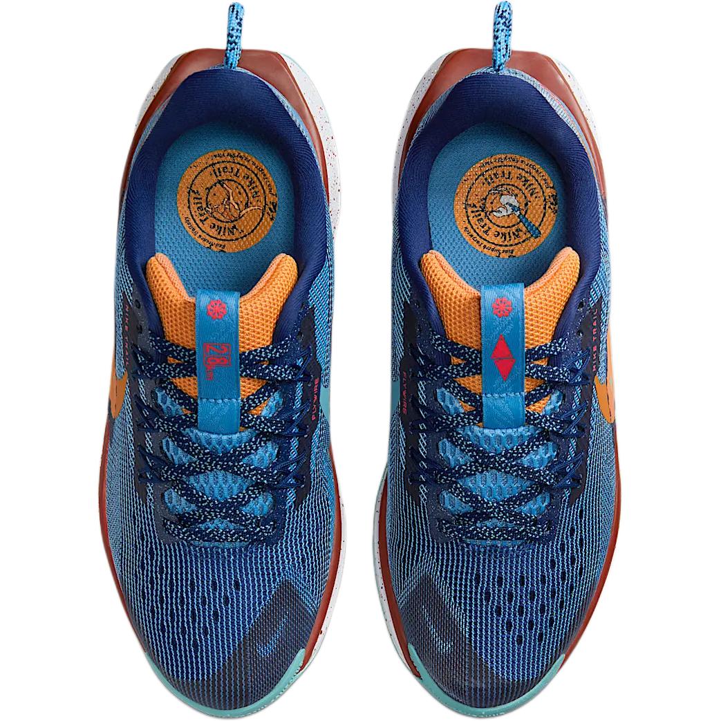 Детские кроссовки Pegasus Trail 5 с низким верхом, устойчивые к истиранию Nike, синий/оранжевый — фото 4