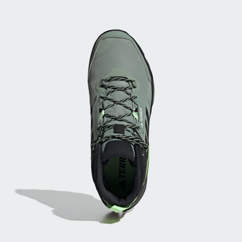 Мужские походные ботинки adidas Terrex Ax4 Mid с Gore-Tex, черный/зеленый — фото 2