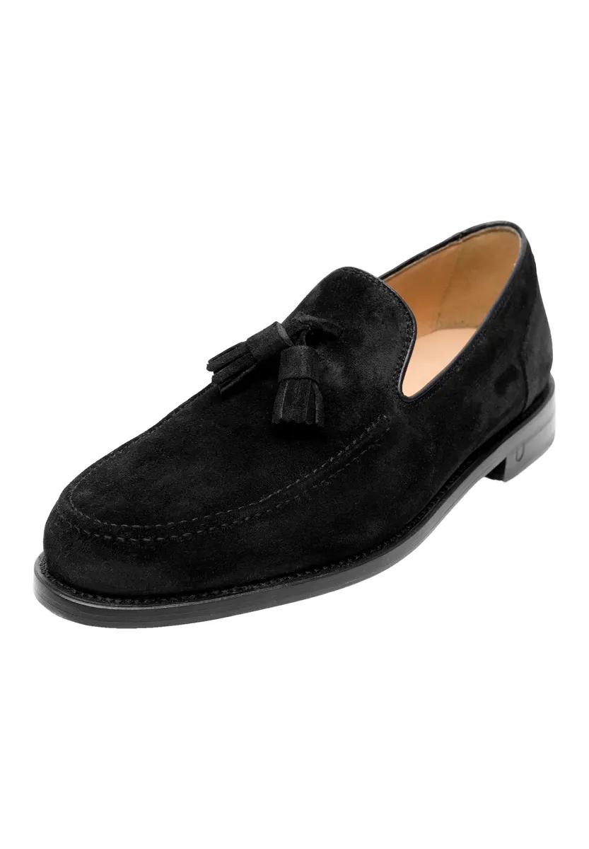 Лоферы Henry Stevens "Haywood TL business Shoes", мужские полуботинки кожаные ручной работы, костюмные туфли-тапочки, черный — фото 2