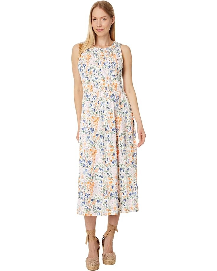 

Платье Tommy Hilfiger Sleeveless Smocked Floral, цвет Ivory Multi
