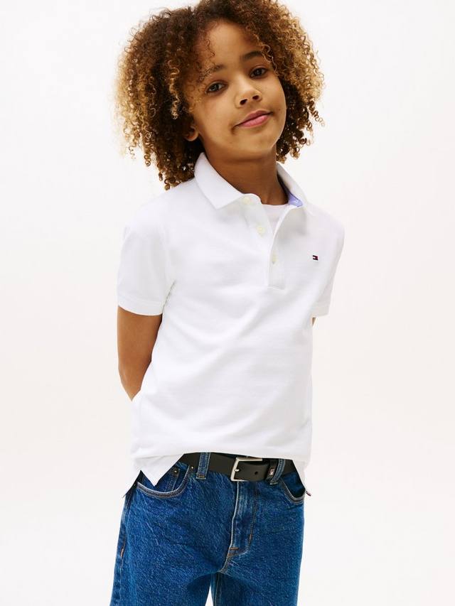 

Детская поло с коротким рукавом из органического хлопка Tommy Hilfiger, Bright White