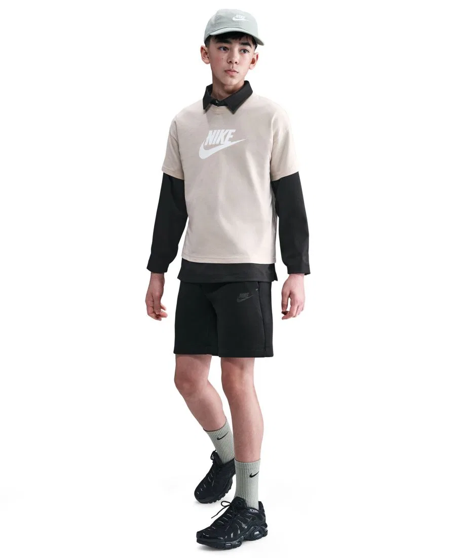 Детские спортивные флисовые шорты Sportswear Tech Fleece Shorts для мальчиков 8-20 лет Nike, черный