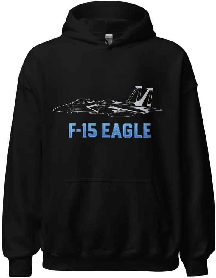 Толстовка F-15 Eagle - худи с истребителем, подарок пилоту ВВС США для завоевания превосходства в воздухе Generic, черный