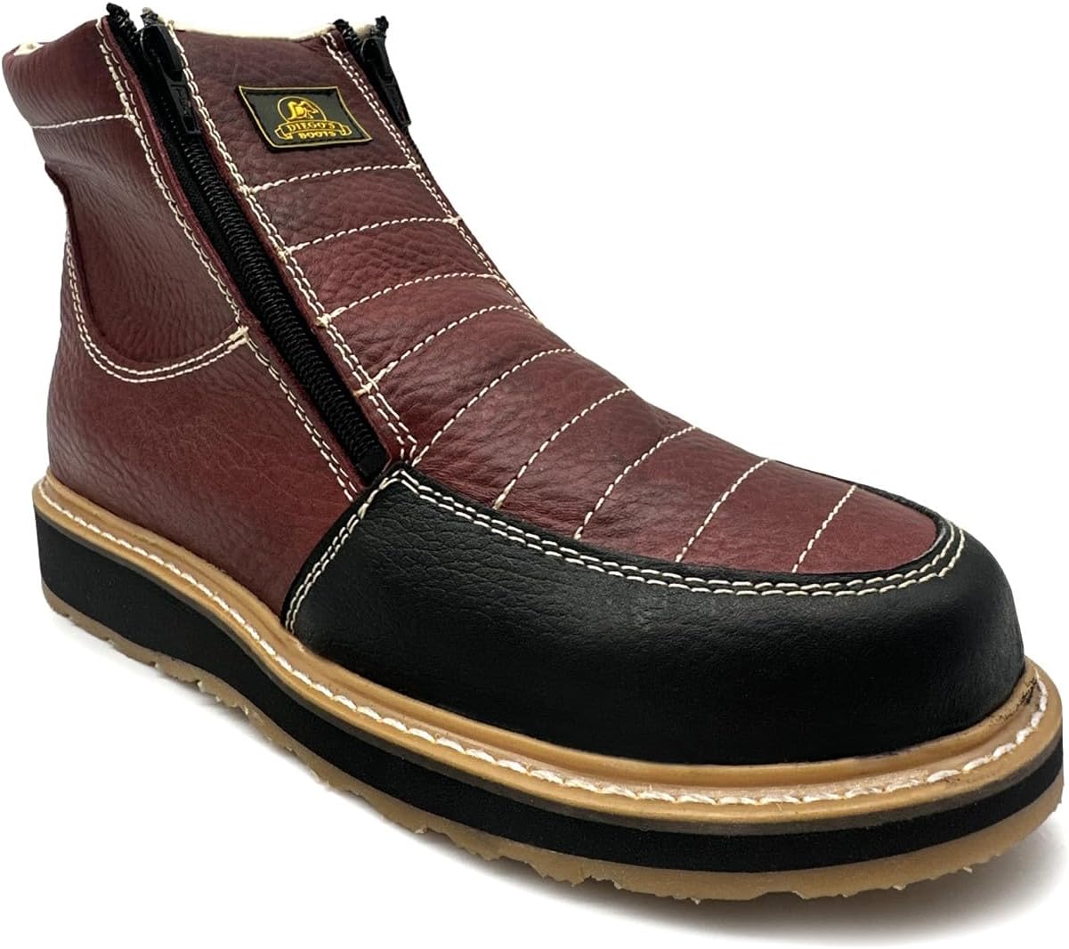 

Мужские ботинки The Western Shops с кожаным верхом, двойной молнией и мягким носком, черный