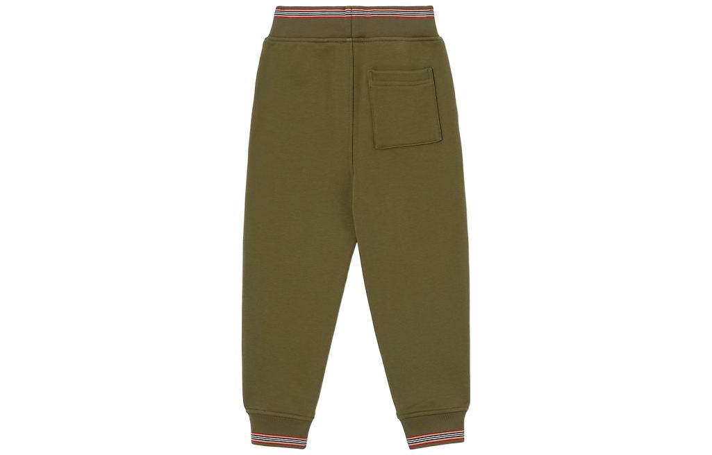 Детские трикотажные спортивные штаны Burberry, цвет Army Green — фото 2