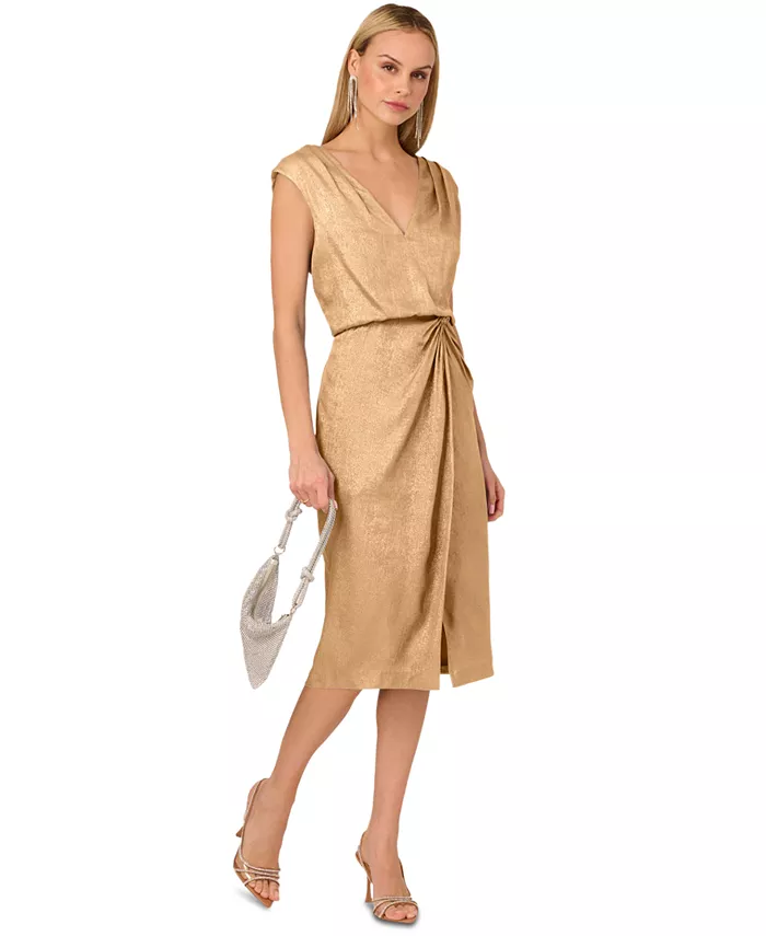 

Женское платье миди Foil Woven Adrianna, золотой
