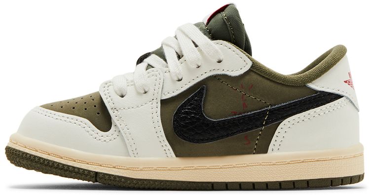 Кроссовки Air Jordan Travis Scott x Air Jordan 1 Retro Low OG SP TD 'Reverse Olive / Medium Olive', зеленый — фото 3