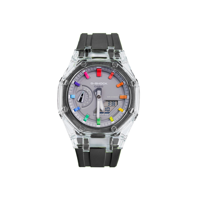

CASIO Часы Unisex 48.5mm Gray Watch, Fantasy Rainbow Glacier Black