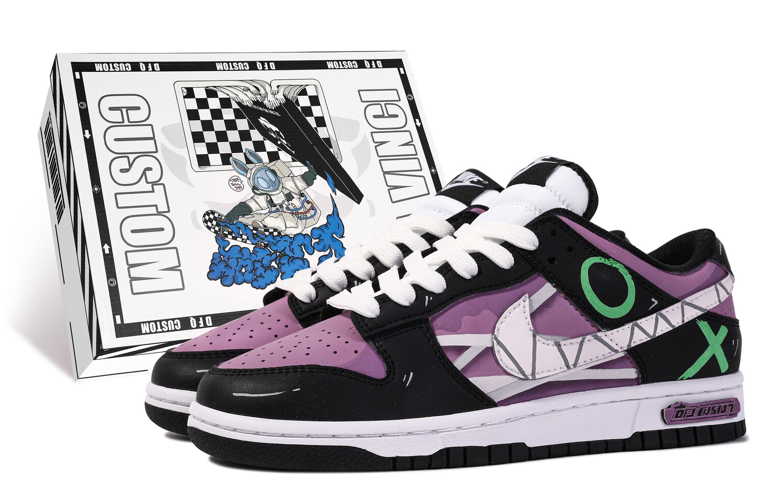 

Кроссовки Nike Dunk Skateboard Shoes Men Low-Top Purple Black