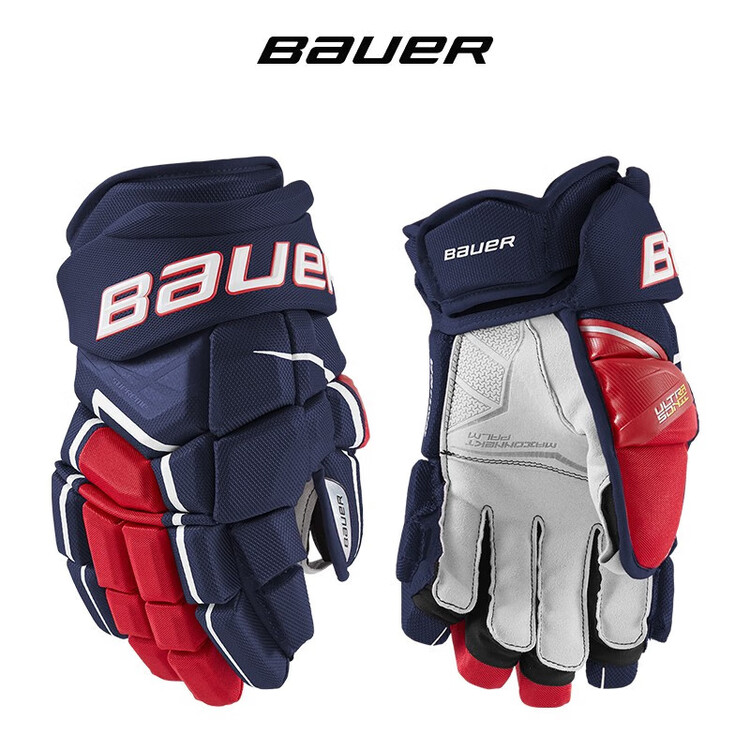 

He Jiagong Перчатки для роликов и хоккея Ice Ball S21 детские, сухопутные, сине-красные, 38 см [Supersonic]