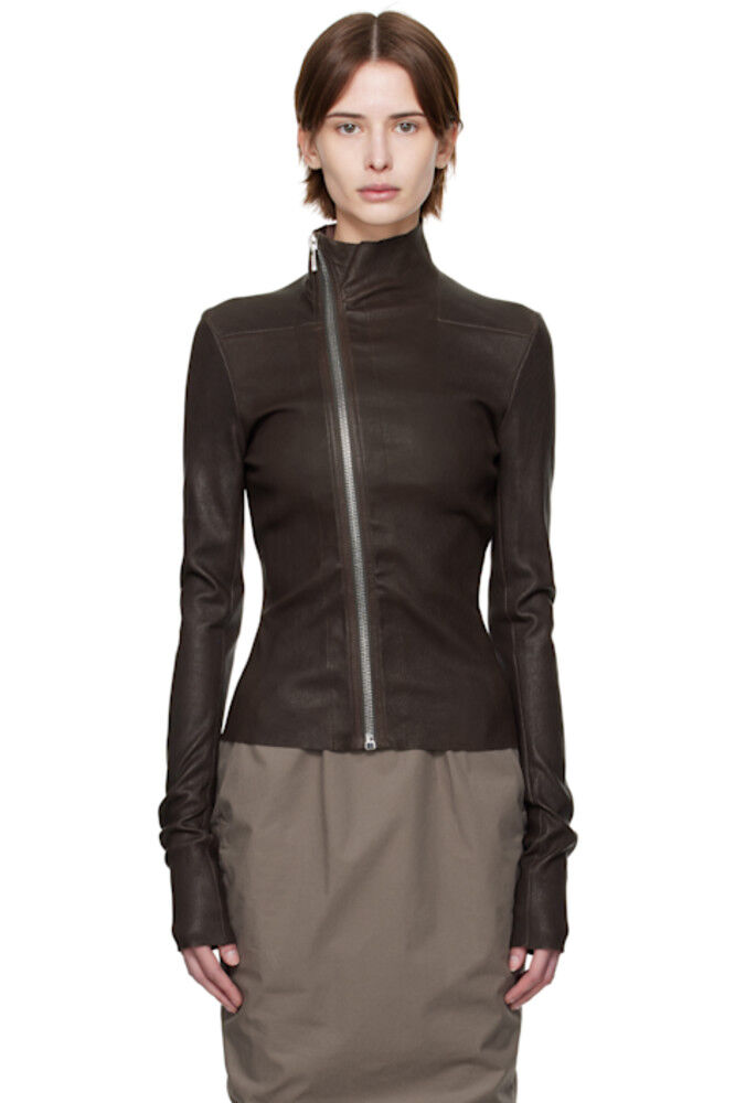 

Коричневая кожаная куртка Hollywood JKT Rick Owens