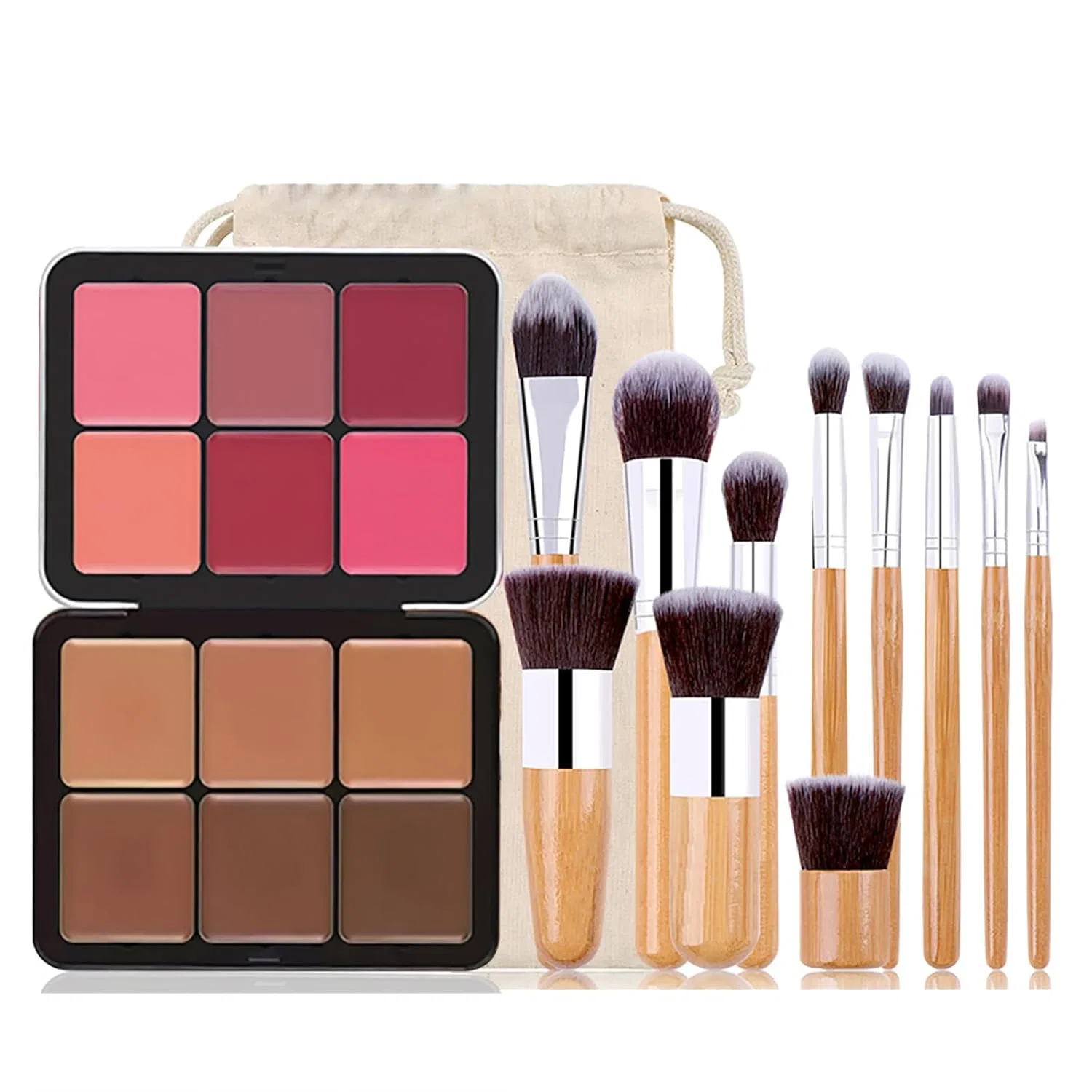 Палетка для контуринга и румян Joyeee с 11 кистями Joyeee, Contouring Blush Palette#127