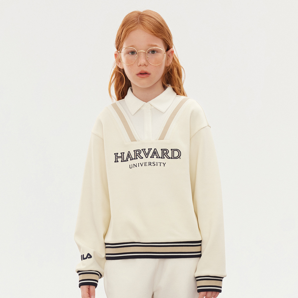 FILA KIDS Винтажный белый свитшот для подростков — фото 2