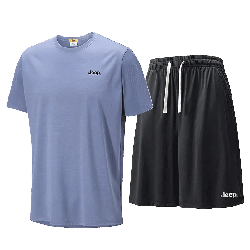 

Повседневный спортивный свитер с круглой горловиной Unisex Moderate Jeep, night синий серый clothing sets[night синий серый t-shirt+черный shorts]