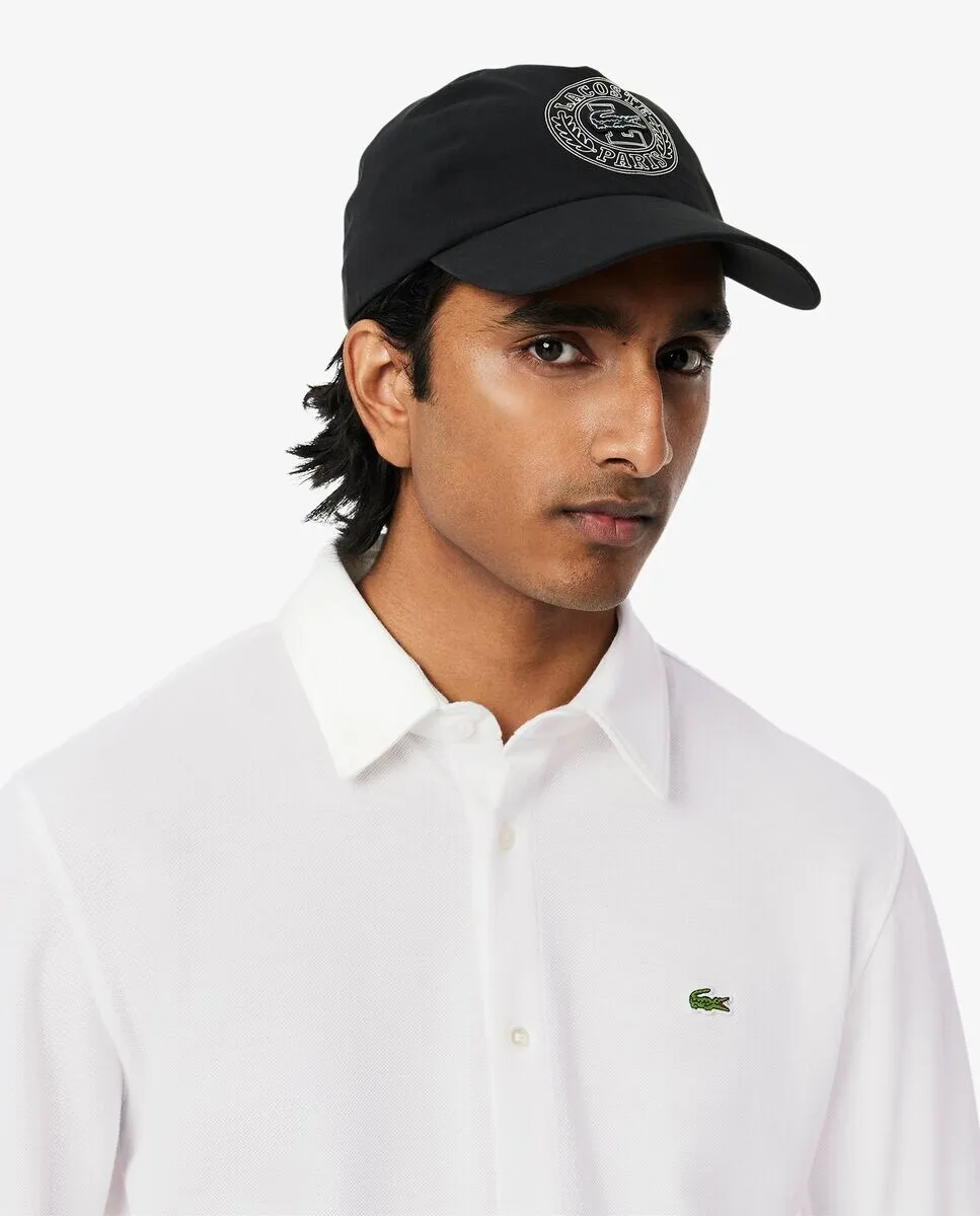 Мужская рубашка приталенного кроя из хлопкового пике с длинными рукавами Lacoste, белый — фото 3