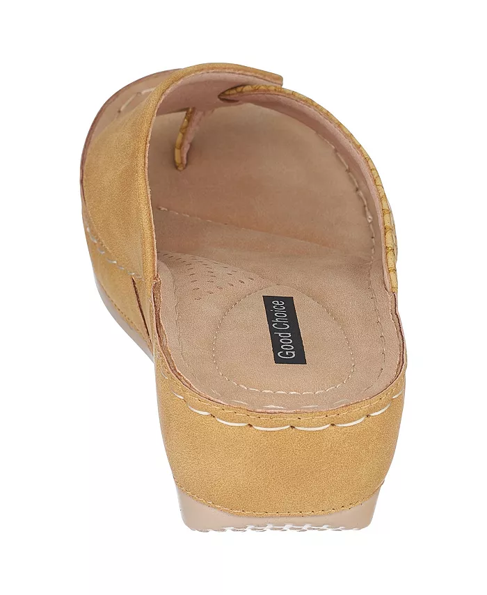 Женские босоножки на танкетке Dafni Thong Comfort Gc Shoes, желтый — фото 3