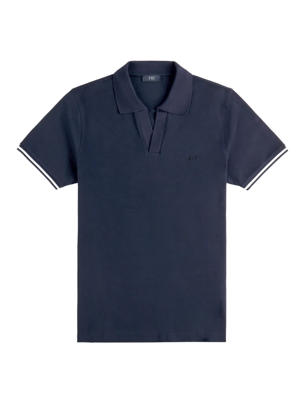 

Полосатая рубашка поло с короткими рукавами Fay, синий