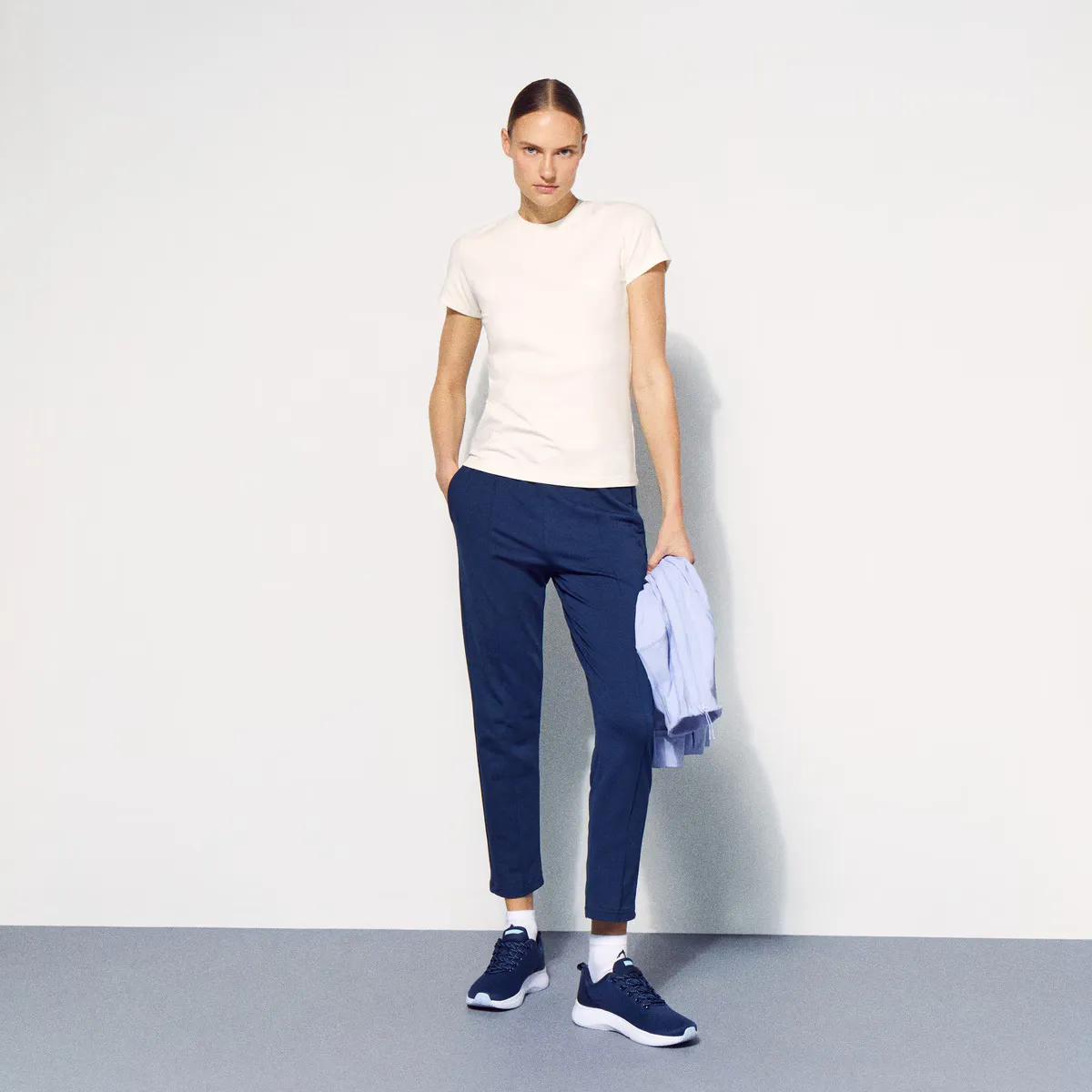 

Женские прямые длинные брюки Boomerang Sportcasual, тёмно-синий