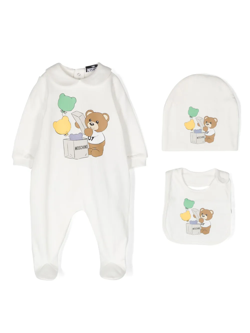 

Комплект для новорожденного с принтом Teddy Bear Moschino Kids, белый