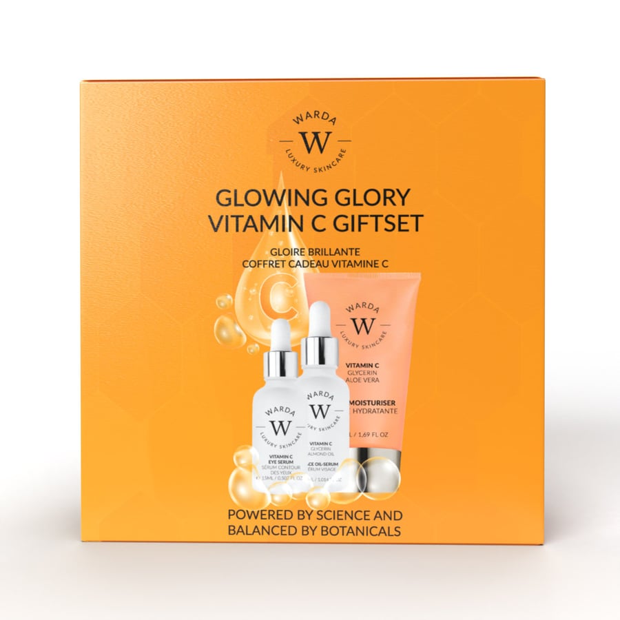 

ПОДАРОЧНЫЙ НАБОР GLOWING GLORY VITAMIN C (сыворотка-масло + сыворотка для глаз + увлажняющий крем) Warda