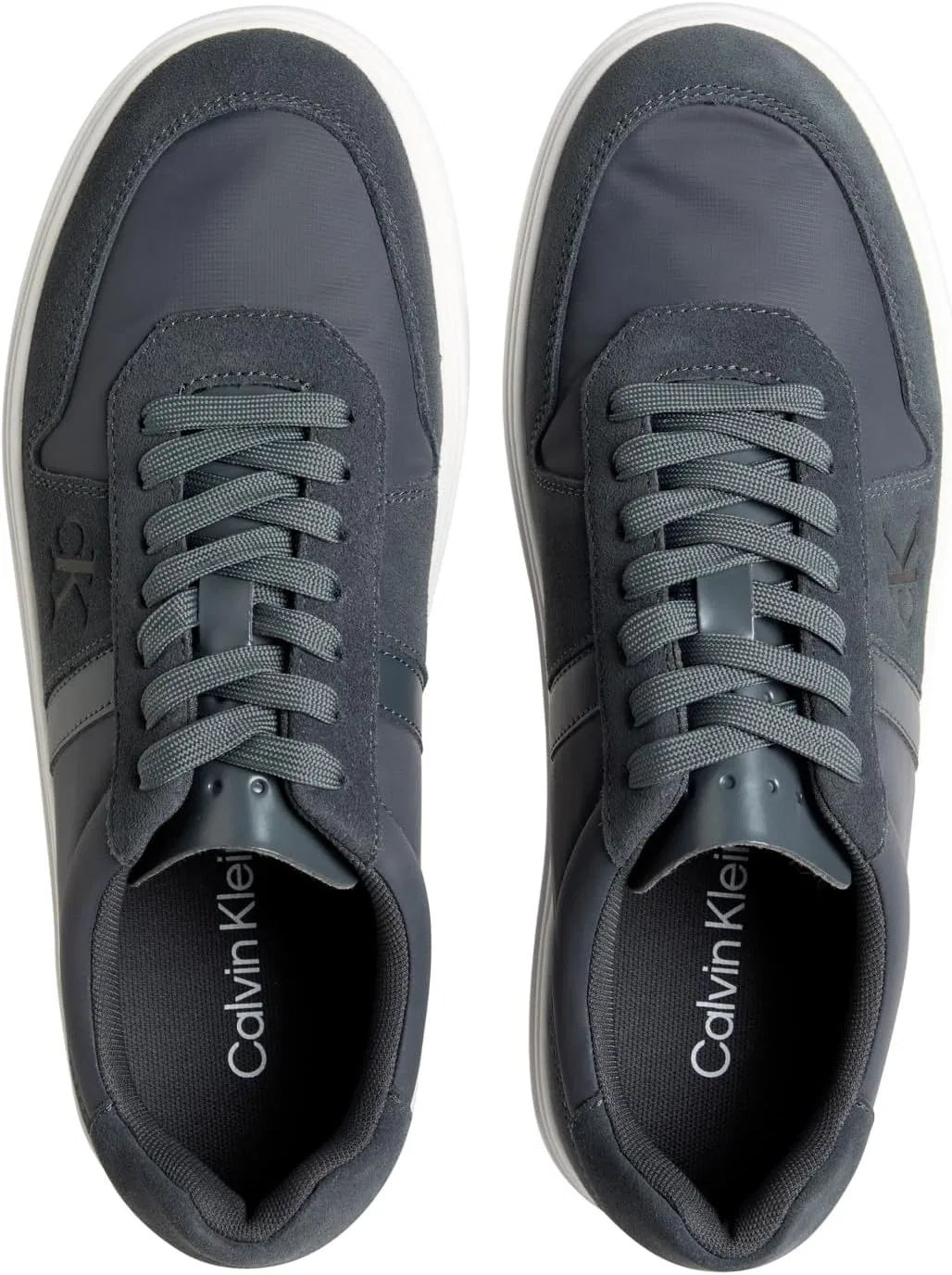 Мужские классические кроссовки Calvin Klein Classic Cups Lace Mix Emb Tongue Ym0Ym01395, серые (угольно-серые) — фото 3