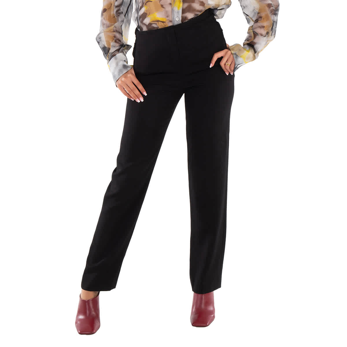 

Барберри Наташа Брюки из шерсти с завышенной талией Burberry, черный