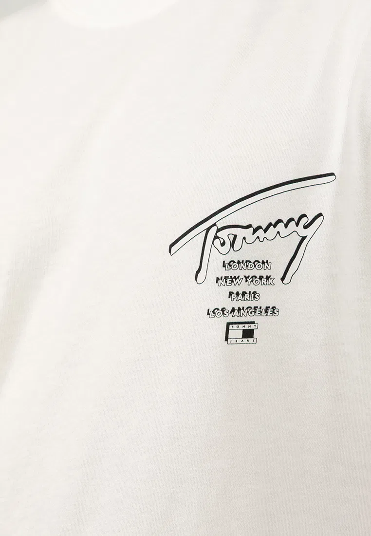 Футболка с принтом, короткий рукав, Tommy Jeans Tommy Hilfiger, белый — фото 3