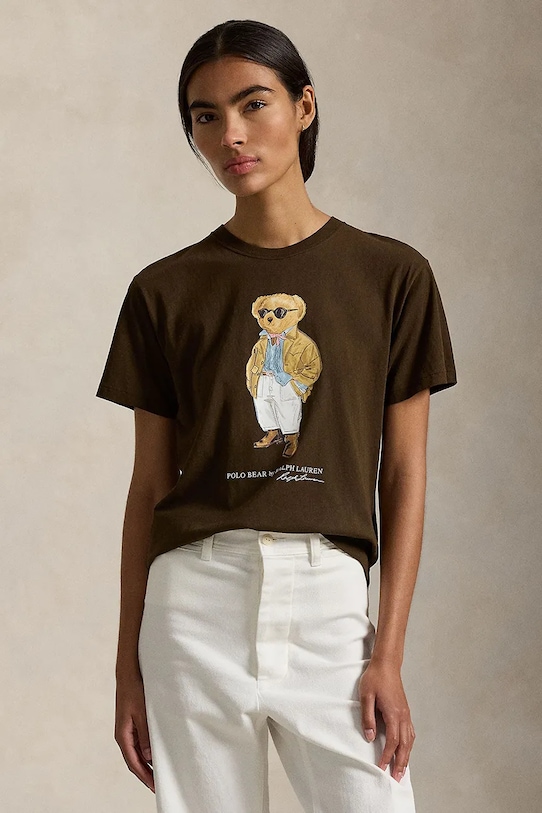 

Хлопковая футболка Polo Ralph Lauren, коричневый