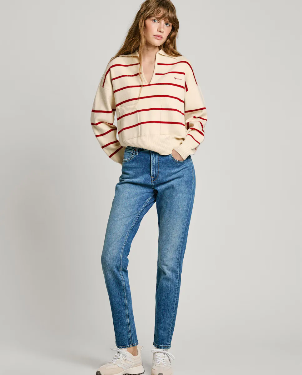 

Женские прямые джинсы Violet с завышенной талией с эффектом потертости Pepe Jeans, синий