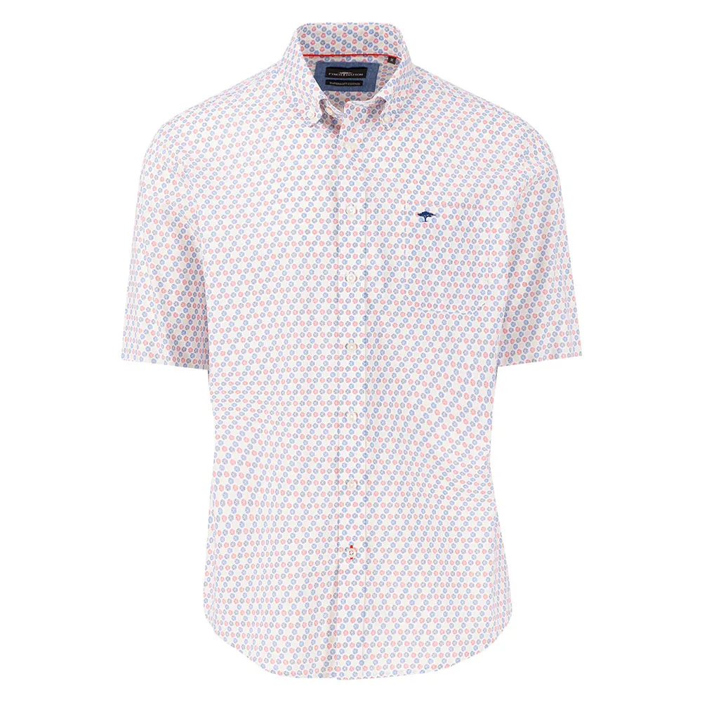 

Рубашка с коротким рукавом Fynch Hatton Seasonal Combi Print, белый
