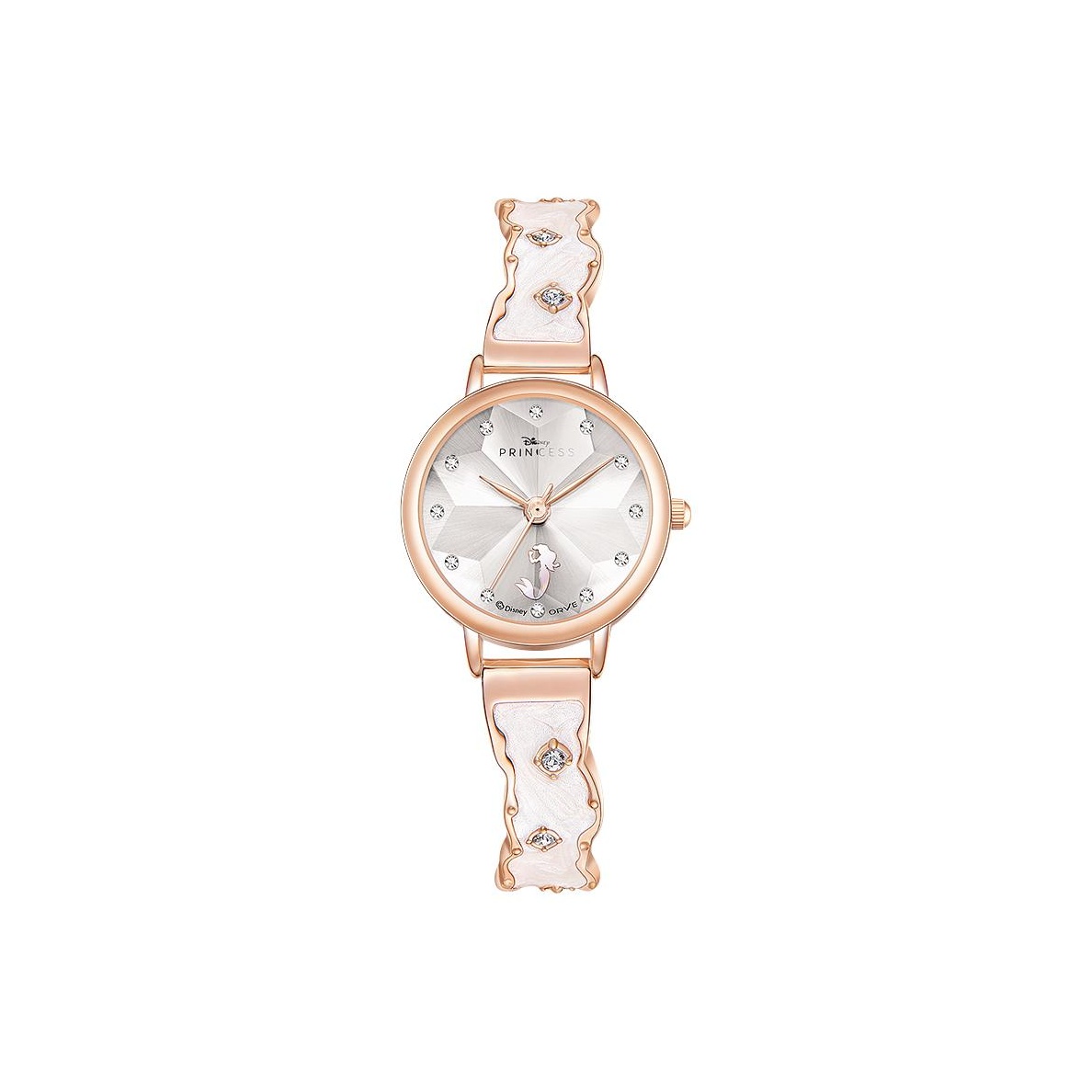

Disney Часы Princess Iridescent, Collection, кварцевый механизм, ремешок из сплава, женские, серебристый циферблат