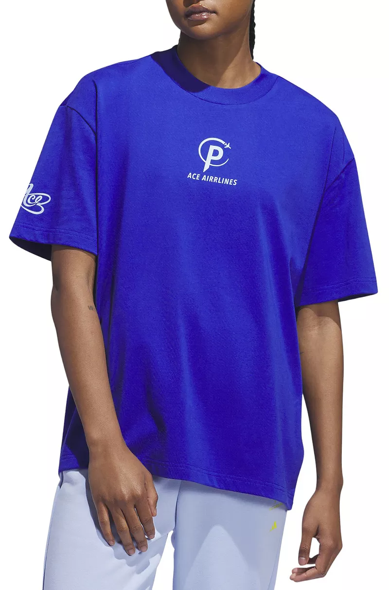 

Женская футболка Adidas Candace Parker Exhibit Select Airr, цвет Semi Lucid Blue