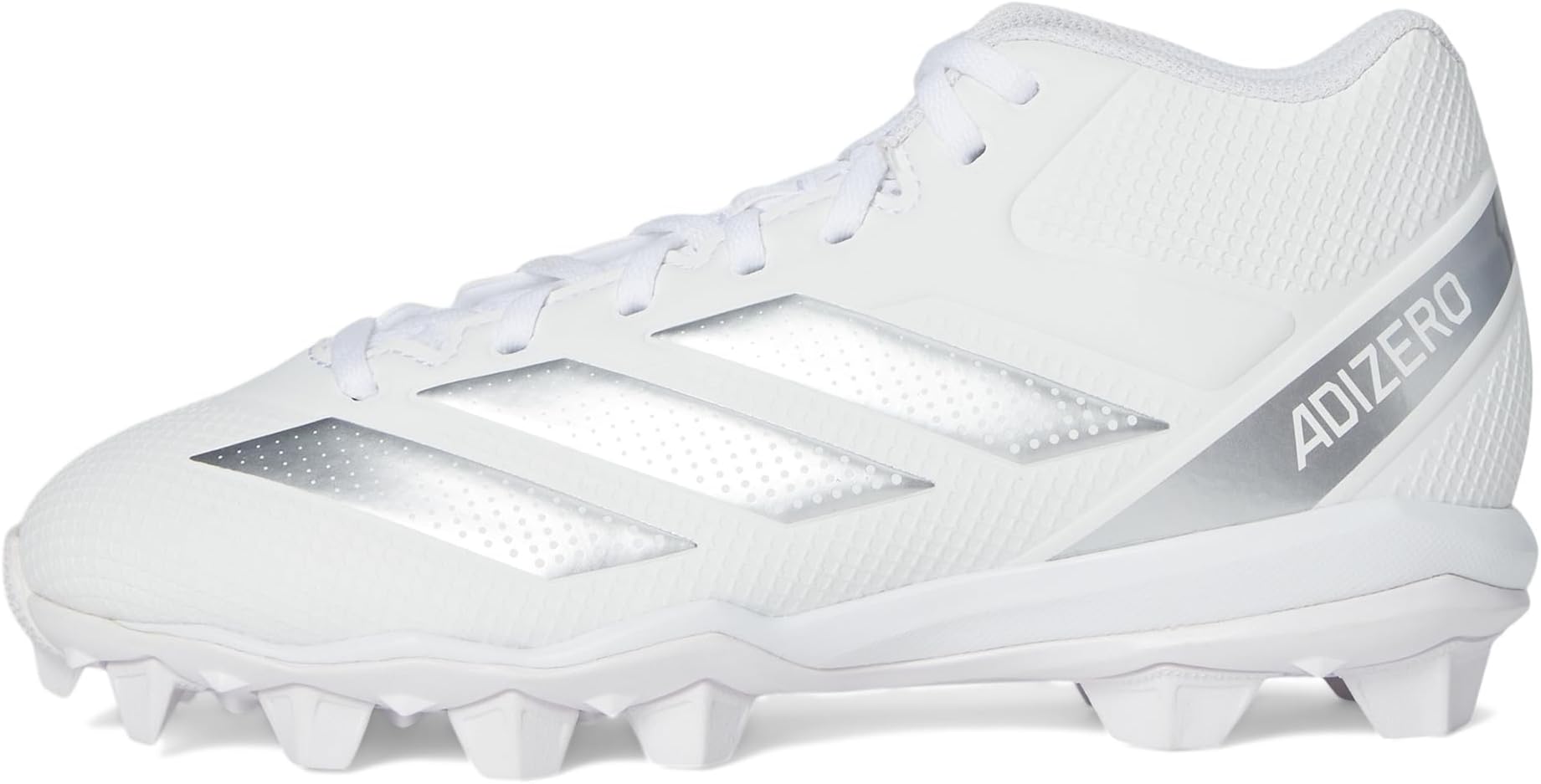 Кроссовки adidas Kids Adizero Impact.2 Molded American Football Shoes, цвет White/Silver Metallic/White — фото 4