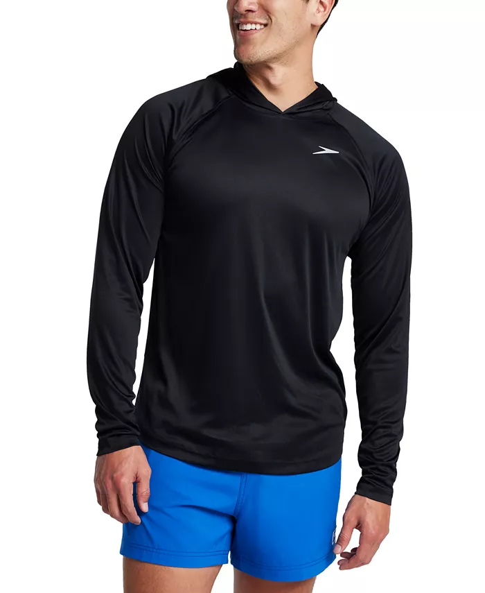 

Мужская рубашка для плавания Baybreeze с длинным рукавом и капюшоном Speedo, черный