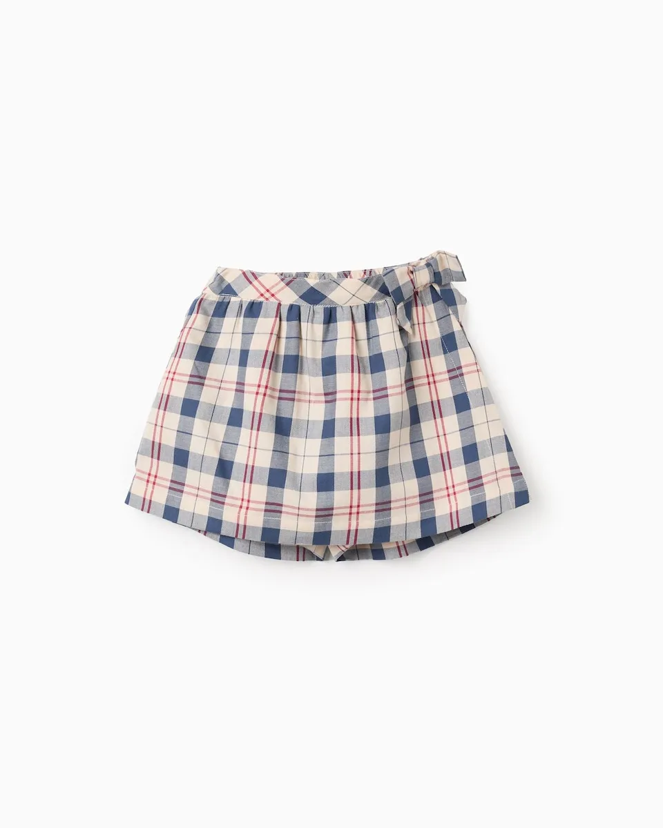 

Детские шорты из хлопка в клетку Zippy, синий/бежевый