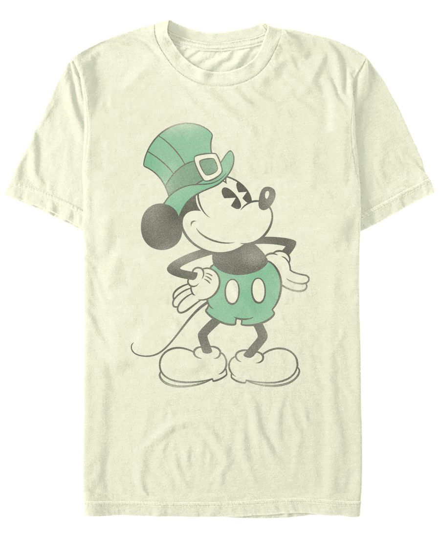 

Мужская футболка с коротким рукавом Микки Маус и Лепрекон Mickey Classic, Natural