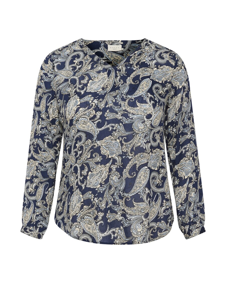 

Блузка KAFFE CURVE Blouse Ami, цвет marine blue/light blue