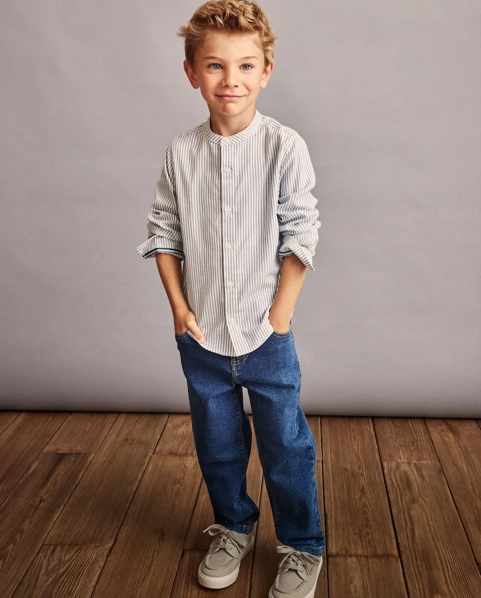 

Рубашка с длинным рукавом, с воротником мао для мальчика Coconut El Corte Inglés, темно-синий