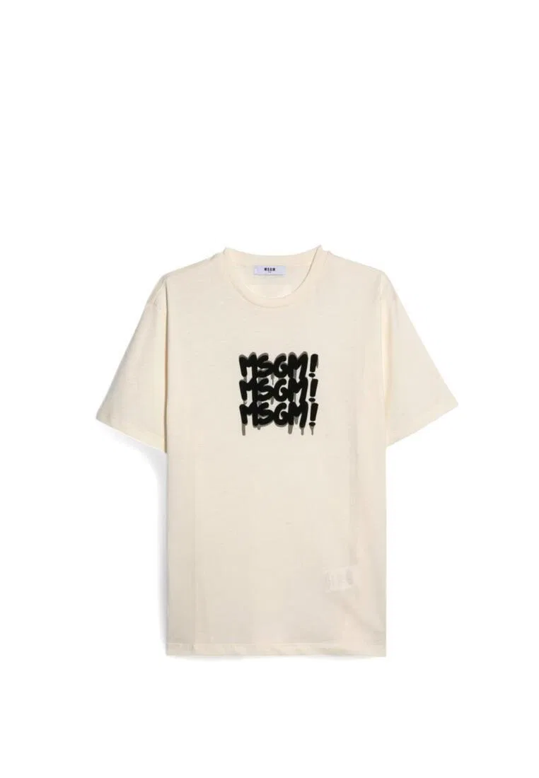 Футболка, хлопок, для детей Msgm, бежевый — фото 4