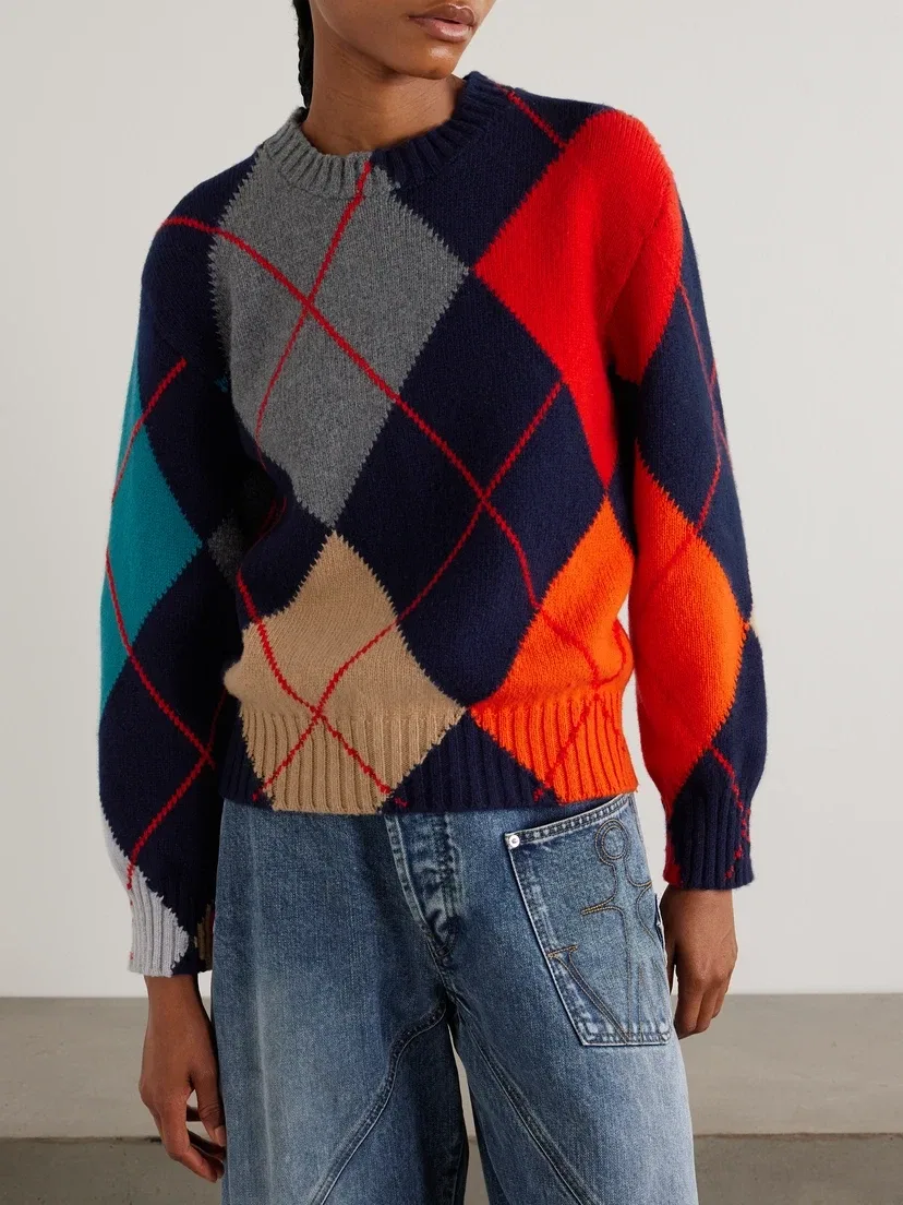 Свитер из шерсти аргайл JW ANDERSON + Pringle, мультицвет — фото 3